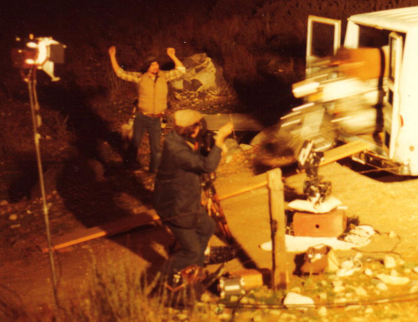 The motorcycle stunt scene, busting out the back of a van had two cameras running