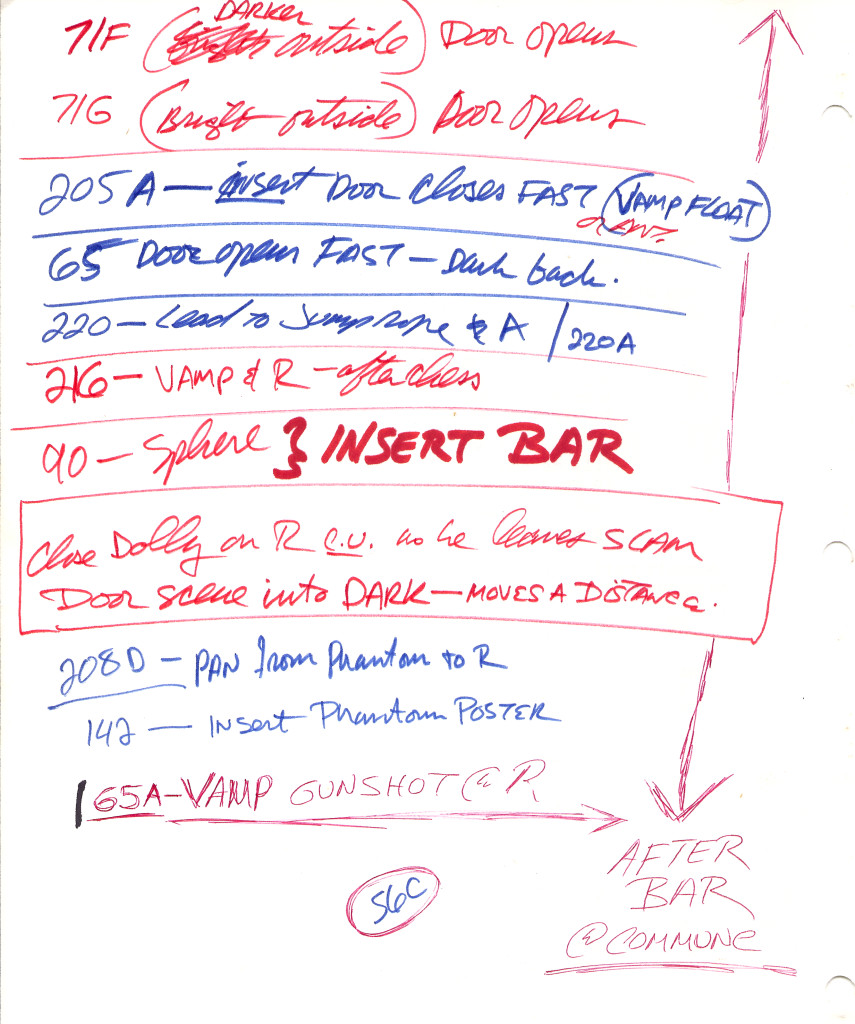 NOTES for Pages (36 thru 40); Actual edit composes scenes after bar